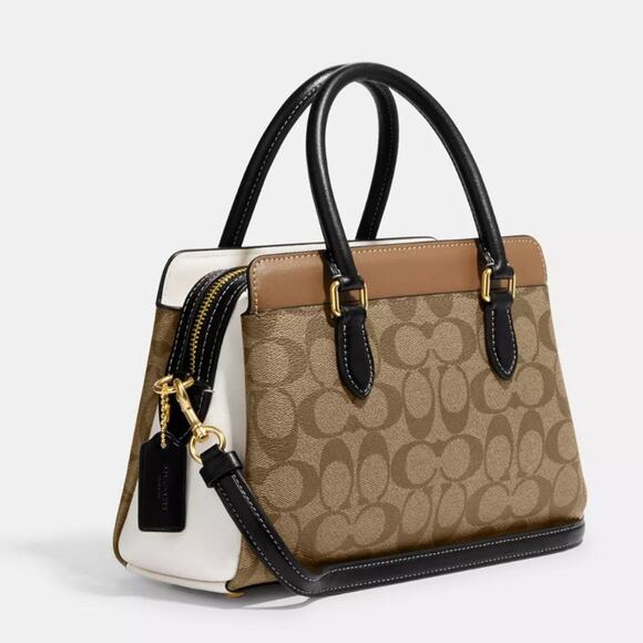 NWT Coach Mini Darcie Carryall Bag In Colorblock Signature Canvas Purse980 - Picture 8 of 13